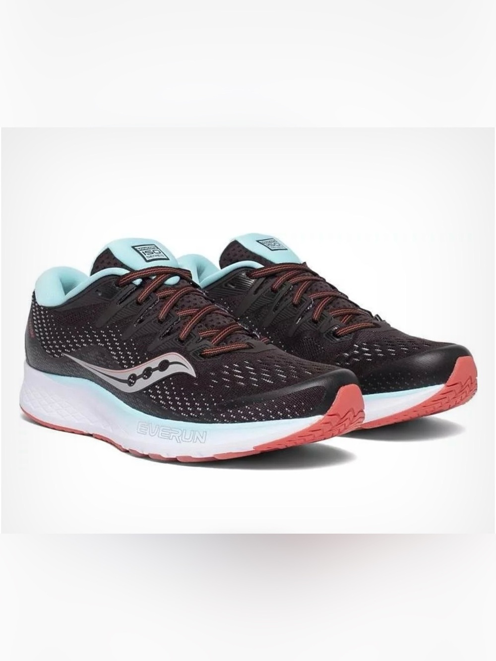 Saucony Women's Ride ISO 2 Sneakers Sz8  brown and aqua walking *NO insoles